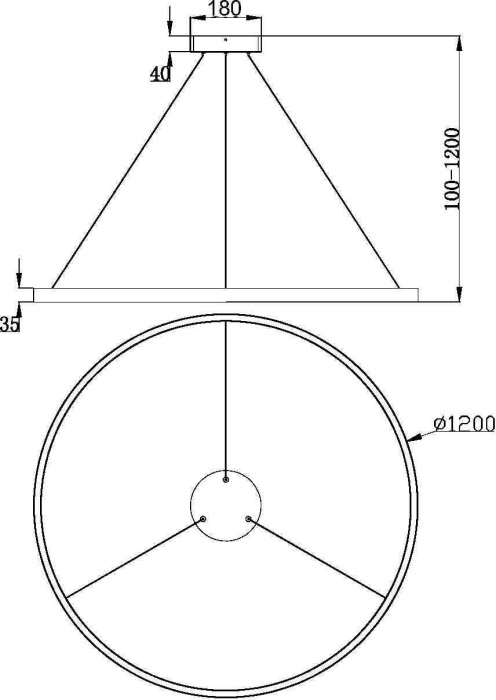 Подвесной светильник Rim MOD058PL-L65BS3K (mod058pl-l65bs3k)