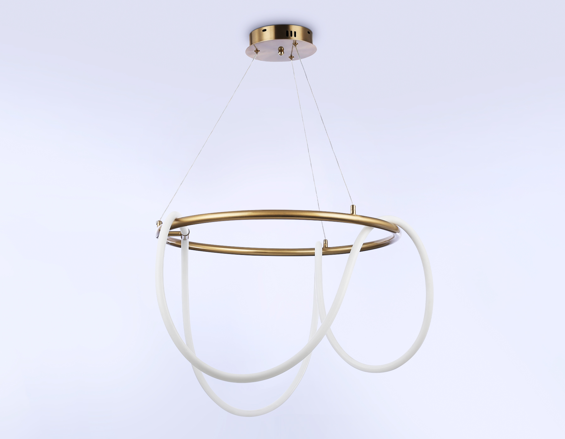 Подвесной светодиодный светильник с пультом FL10503 BS латунь 3000K/4200K/6400K 74W D600*1200 (ПДУ РАДИО 2.4G)