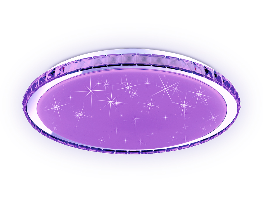 Светодиодный светильник c подсветкой RGB FF501 CH хром 60W 3000-6400K D400*70 (ПДУ ИК)