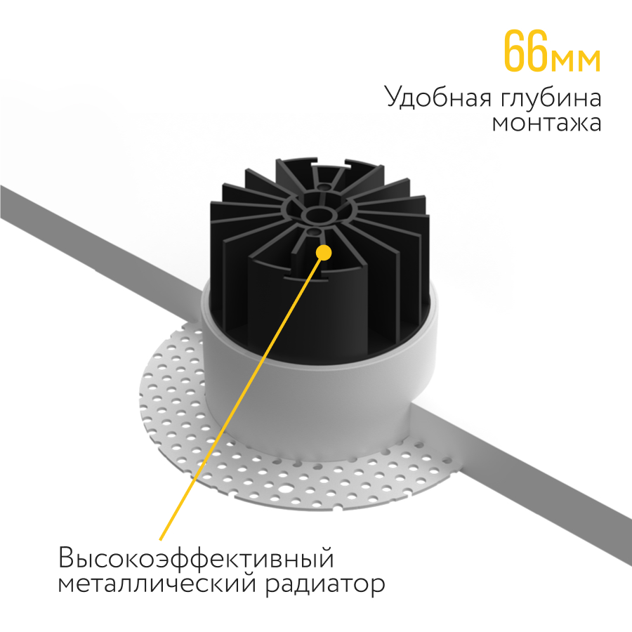 Встраиваемый светодиодный светильник под шпаклевку Strong mini White no dim 3000K (11154)