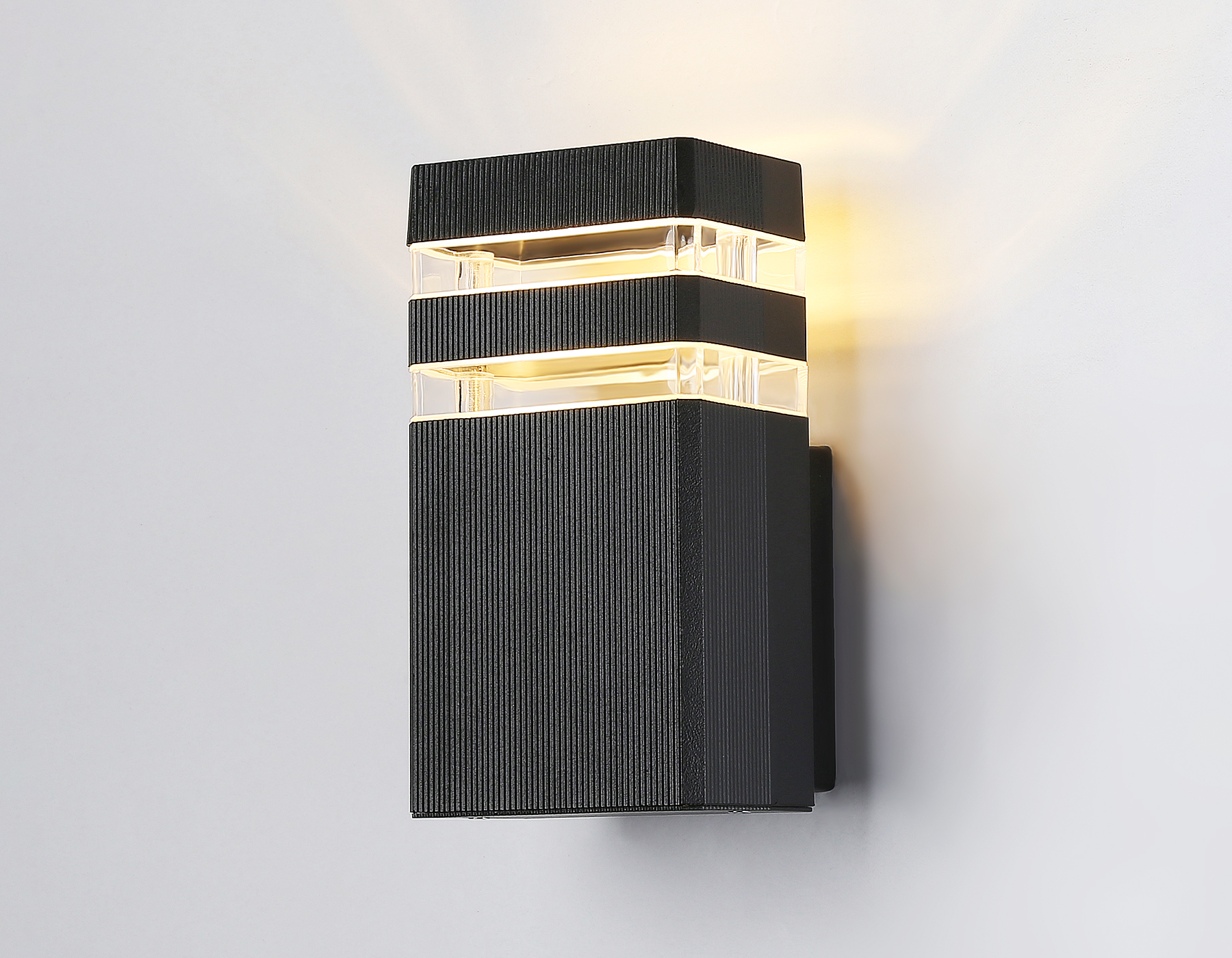 Уличный настенный архитектурный светильник ST2572 BK/CL черный/прозрачный IP54 GU10 max 35W 205*110*65