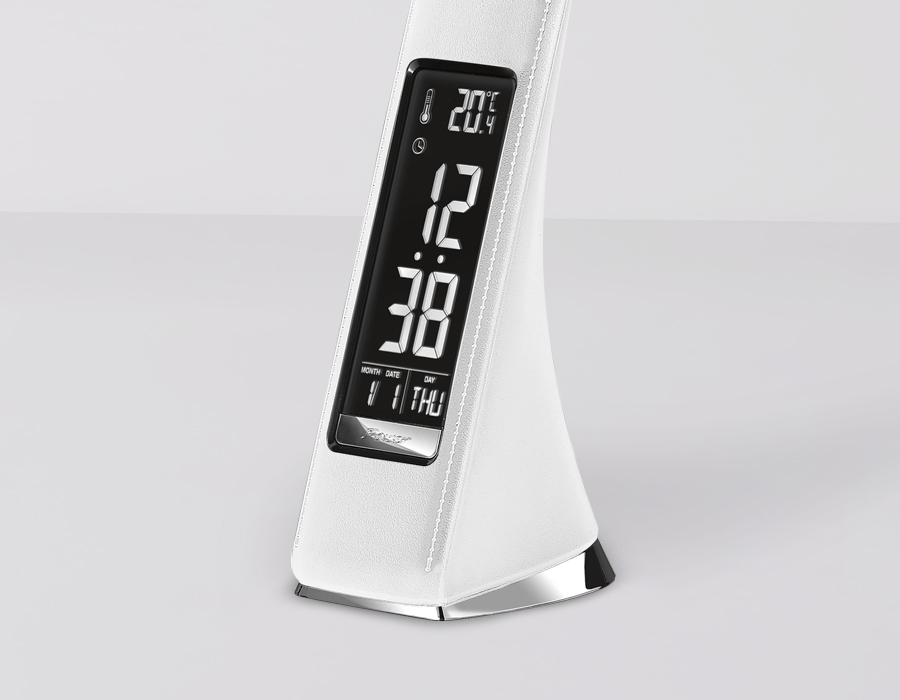 Светодиодная настольная лампа с дисплеем DE508 WH белый LED 3000-6400K 6W