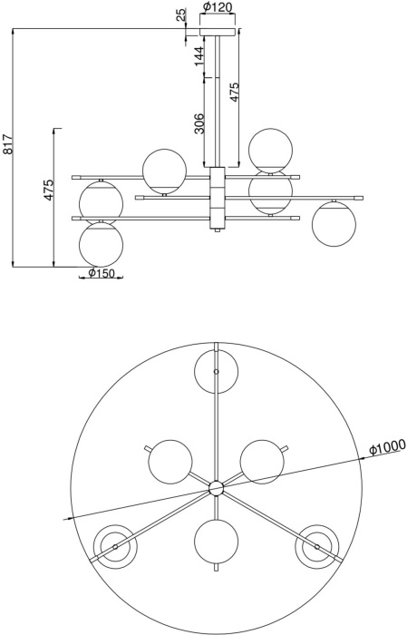 Потолочная люстра Nostalgia MOD048PL-06G (mod048pl-06g)