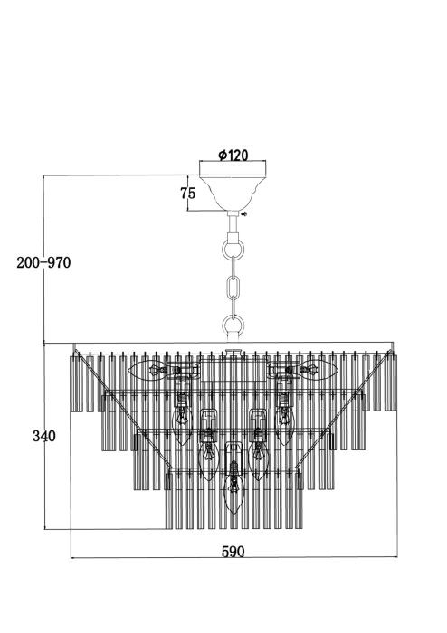Подвесная люстра Colonne MOD093PL-13BS (mod093pl_13bs)