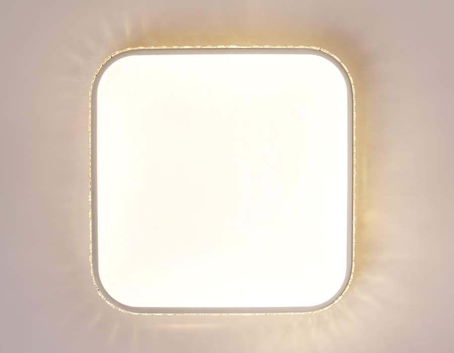 Потолочный светодиодный светильник с пультом и дополнительной подсветкой FF75 WH белый 48W+24W 400*400*60 (ПДУ ИК)