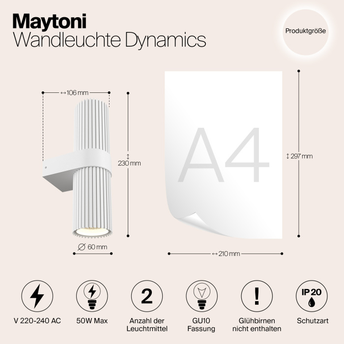 Настенный светильник Dynamics MOD326WL-02W (mod326wl-02w)