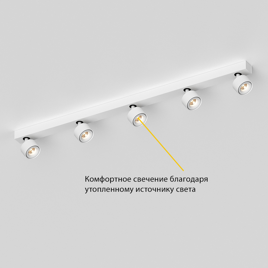 Накладной поворотный светодиодный светильник Ledron SAGITONY E5 S75 Dim White 3000K (2601)