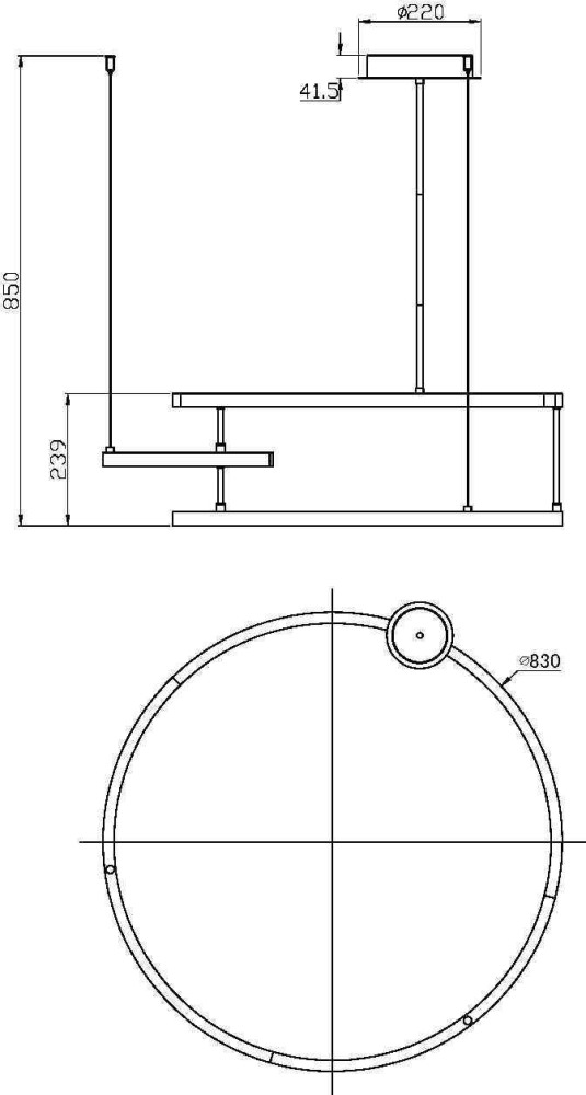Подвесной светильник Maytoni Line MOD016PL-L52BK (mod016pl-l52bk)
