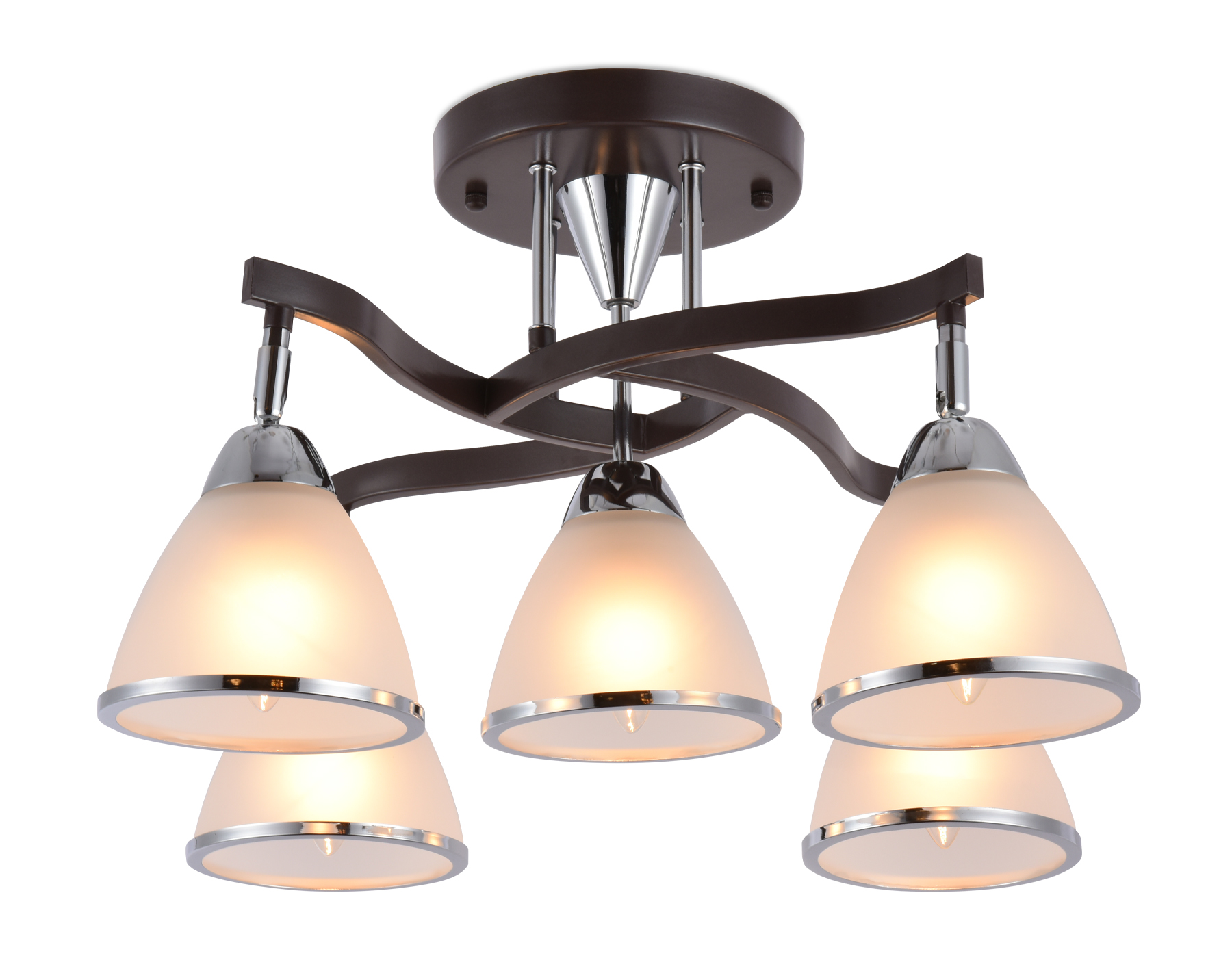 Подвесная люстра TR3113/5 DCF/CH темный кофе/хром E27 max 40W 565*565*320
