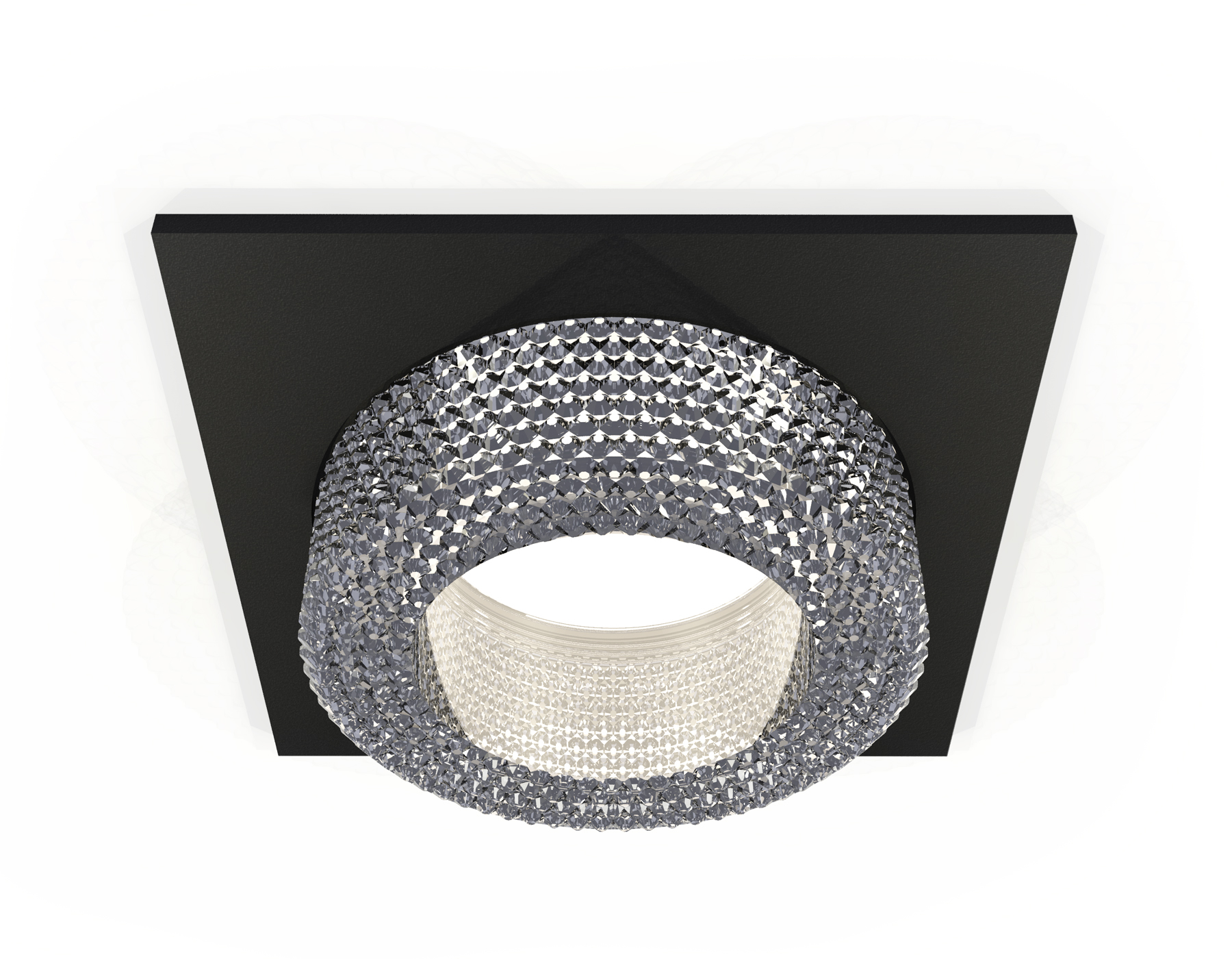 Комплект встраиваемого светильника с композитным хрусталем XC7632020 SBK/CL черный песок/прозрачный MR16 GU5.3 (C7632, N7191)