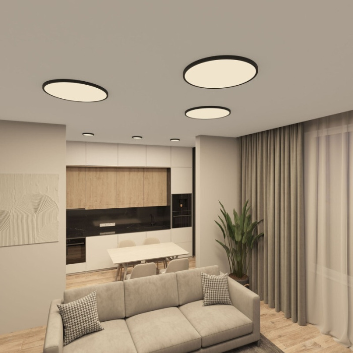 Потолочный светильник Denkirs Thin DK6522-BK 36W 3000K4000K6500K переключатель цветовой температуры на корпусе черный (dk6522-bk)