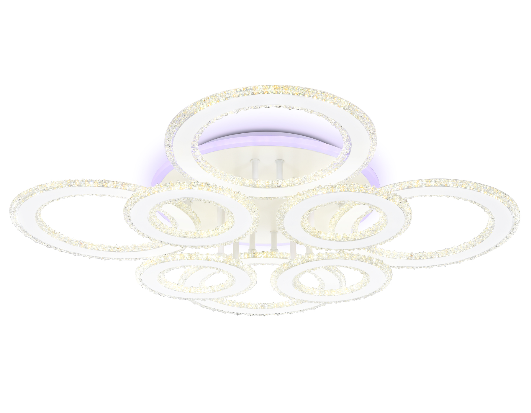 Управляемый потолочный светодиодный светильник FA8854/4+4 WH белый 208W 3000K+6400K/3000K/6400K/4200K+4200K 750*750*120 (ПДУ РАДИО 2.4G)