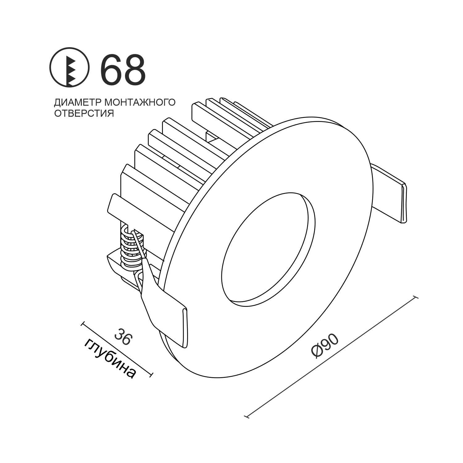 Встраиваемый светодиодный светильник Ledron LAFT White 4000K (10764)