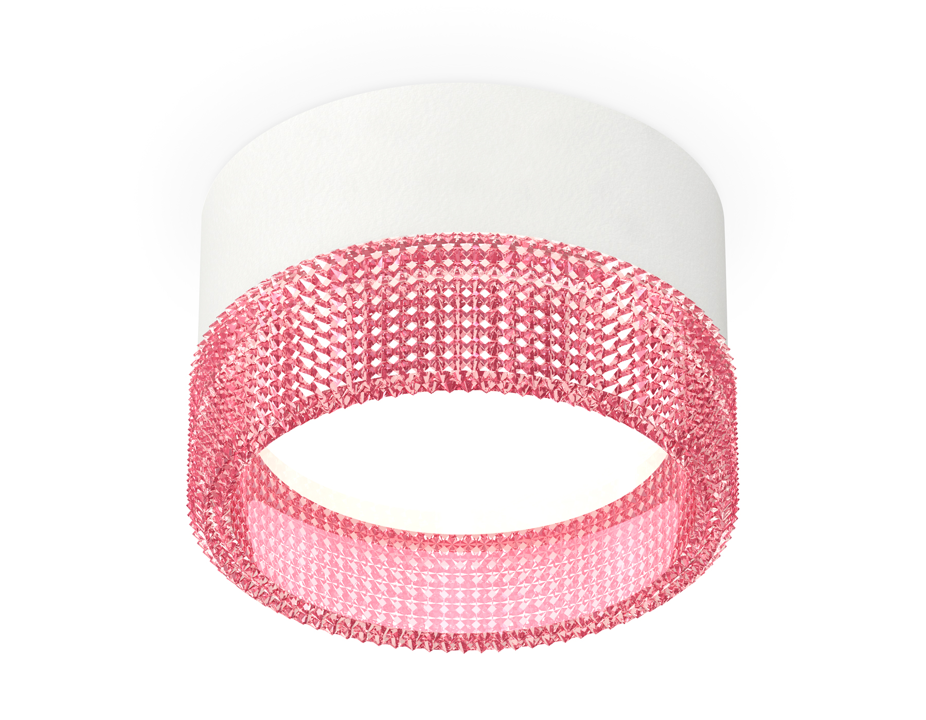 Комплект накладного светильника с композитным хрусталем XS8101032 SWH/PI белый песок/розовый GX53 (C8101, N8486)