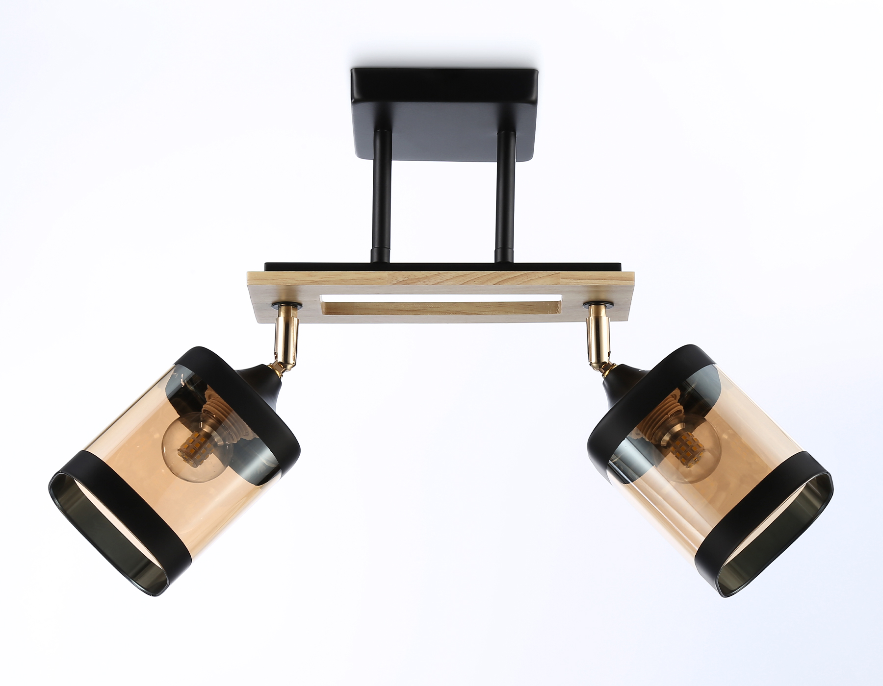 Подвесной светильник TR9525/2 BK/FGD/TI черный/золото/янтарь E27/2 max 40W 510*100*270