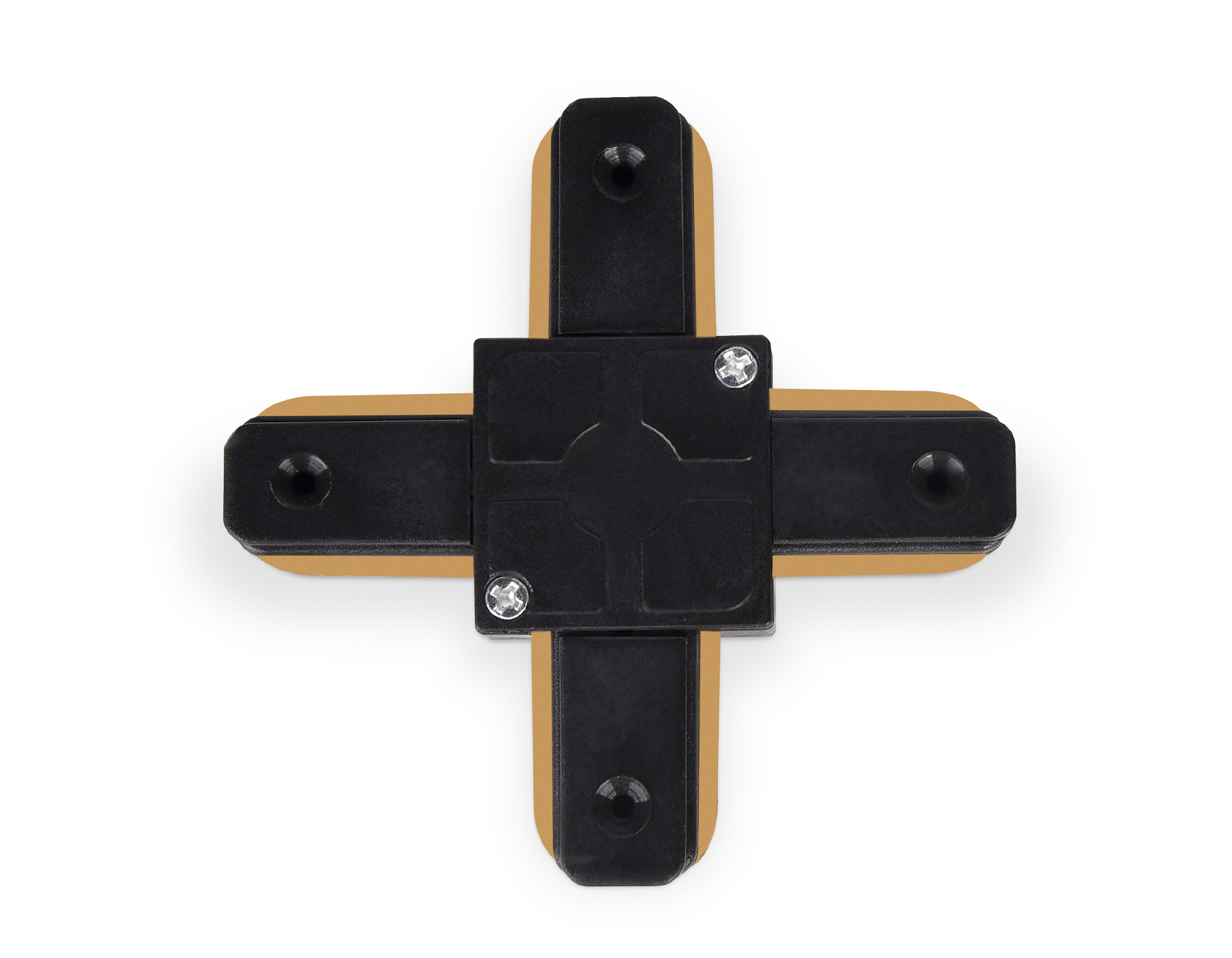 Коннектор Х-образный однофазный для соединения трековых шинопроводов GL7083 BK черный коннектор Х-образный однофазный для соединения трековых шинопроводов