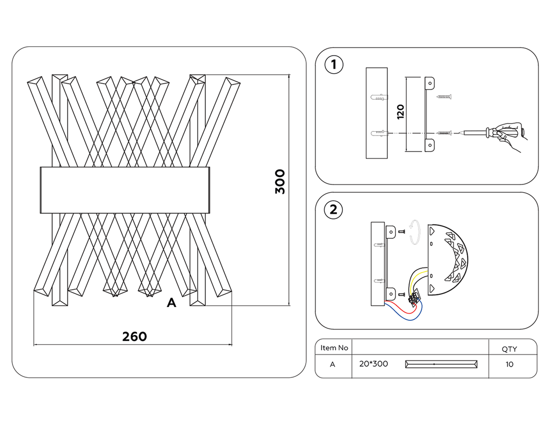 Настенный светодиодный светильник с хрусталем TR5324 GD/CL золото/прозрачный 24W 285*260*124