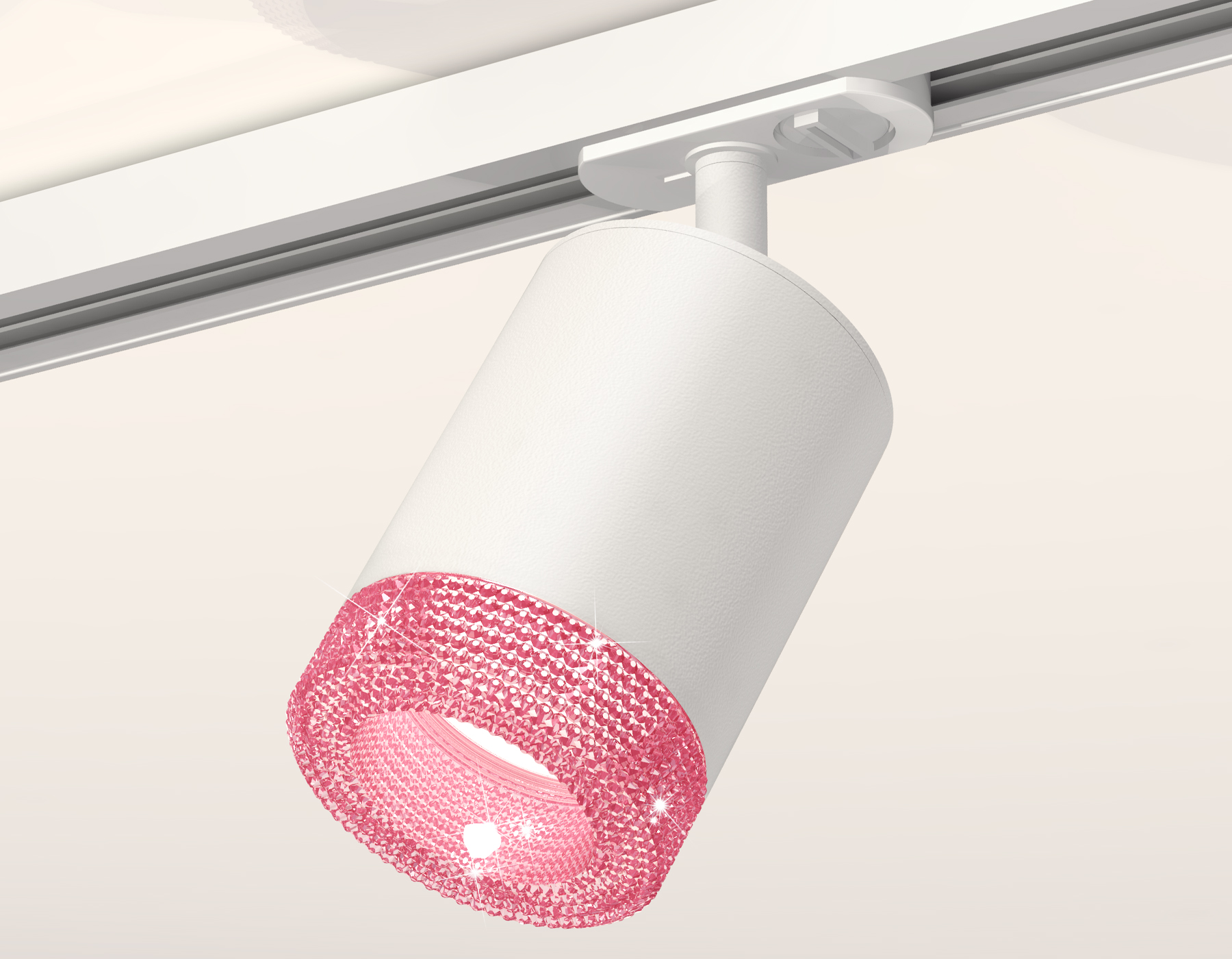 Комплект трекового светильника с композитным хрусталем XT7421010 SWH/PI белый песок/розовый MR16 GU5.3 (A2536, C7421, N7193)