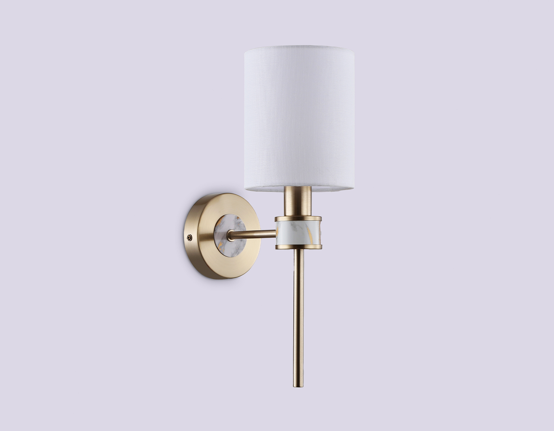 Настенный светильник с абажуром LH72375 DBS/WH темная латунь/белый E14 max 40W 190*120*370