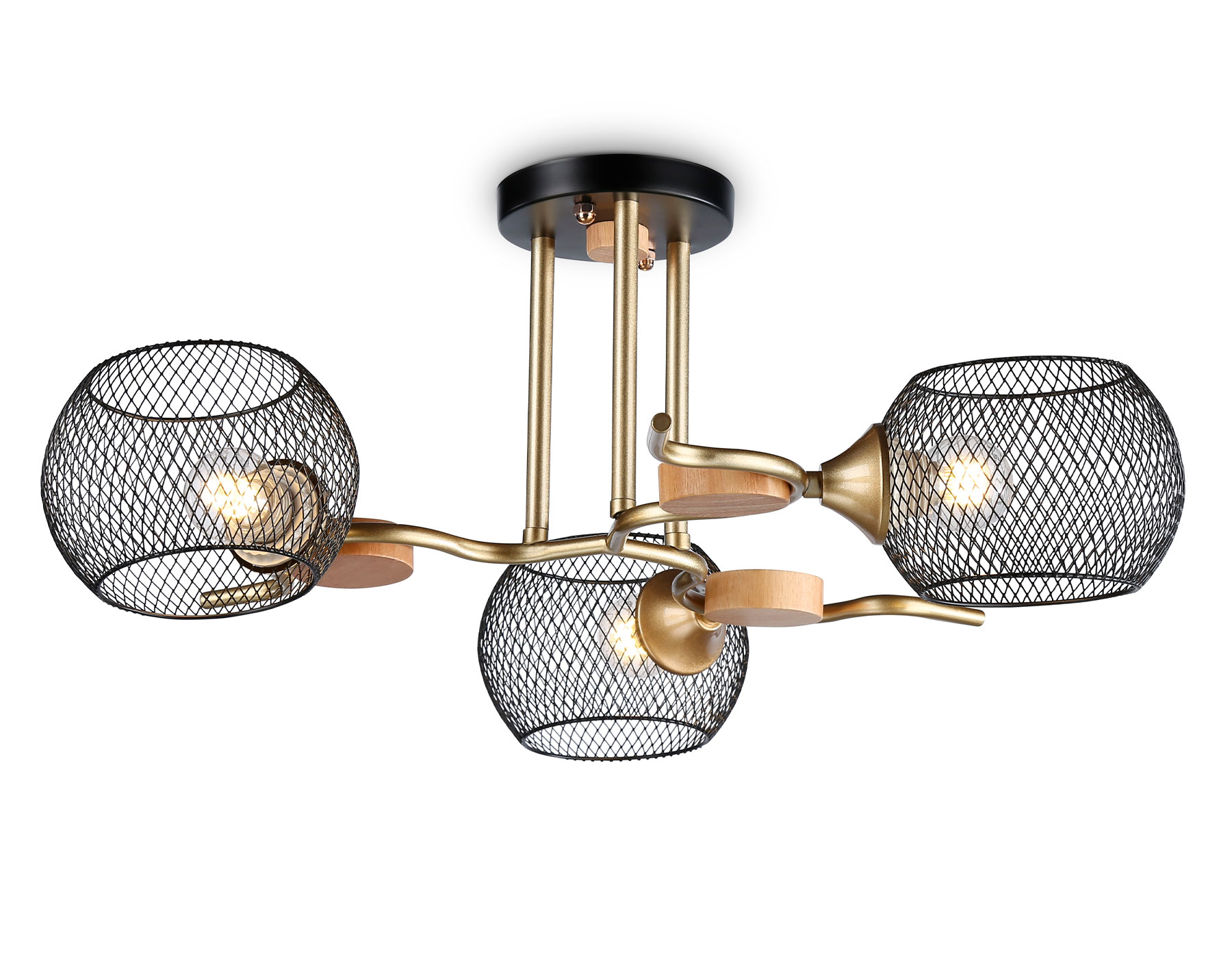 Подвесной светильник TR80164/3 BK/GD черный/золото E27/3 max 40W D580*220