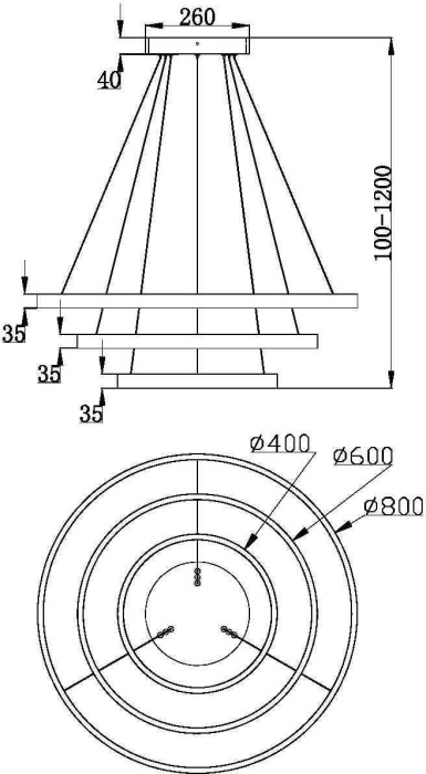 Подвесной светильник светодиодный Rim MOD058PL-L100W3K (mod058pl-l100w3k)