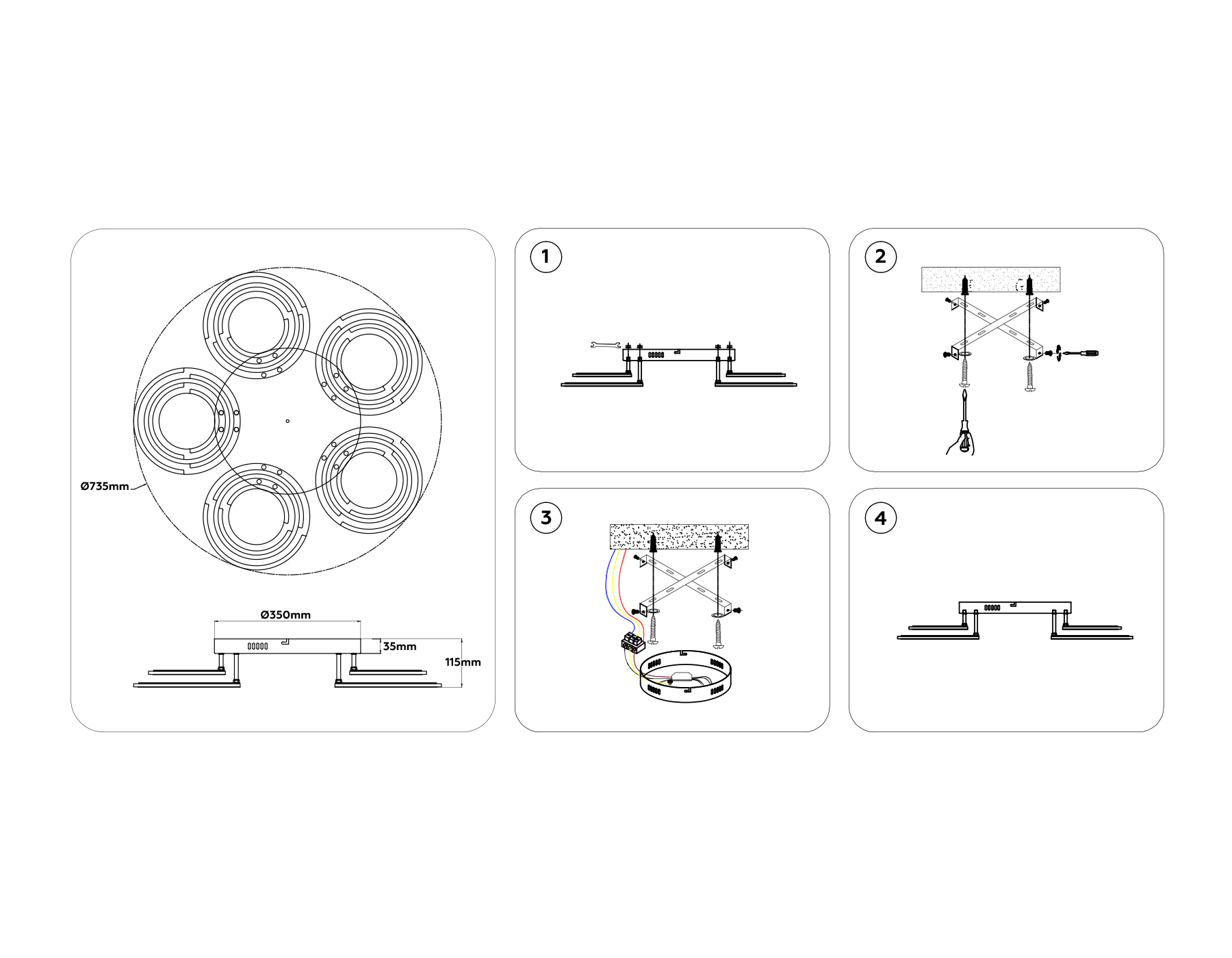 Светильник светодиодный потолочный FA8944/5+5 WH белый 132W 3000-6000K D735*115 (ПДУ ИК)