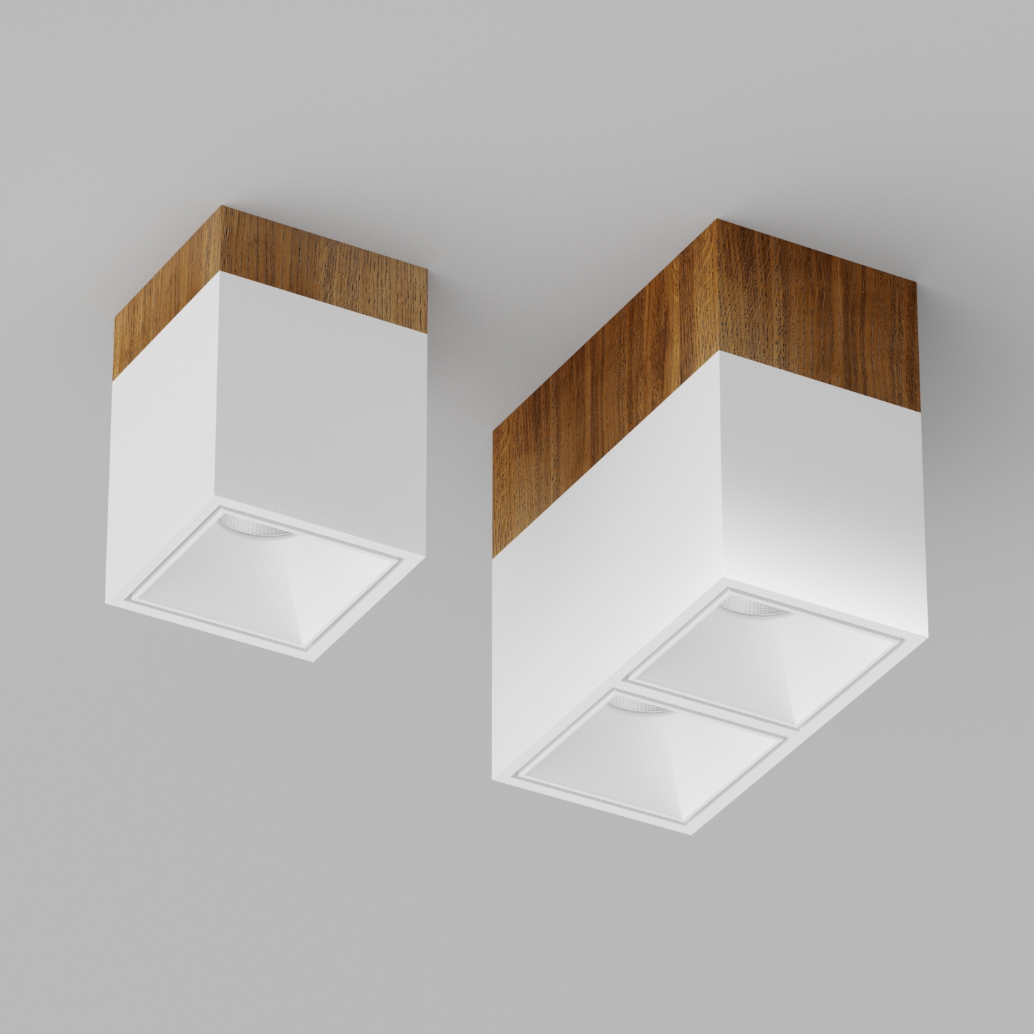 Накладной светодиодный светильник Ledron KUBING 2 Wooden 160 White (4492)