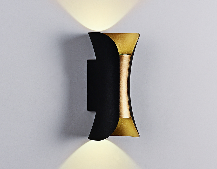 Настенный светодиодный светильник с высокой степенью влагозащиты FW193 BK/GD/S черный/золото/песок LED 4200K 10W 100*200*85