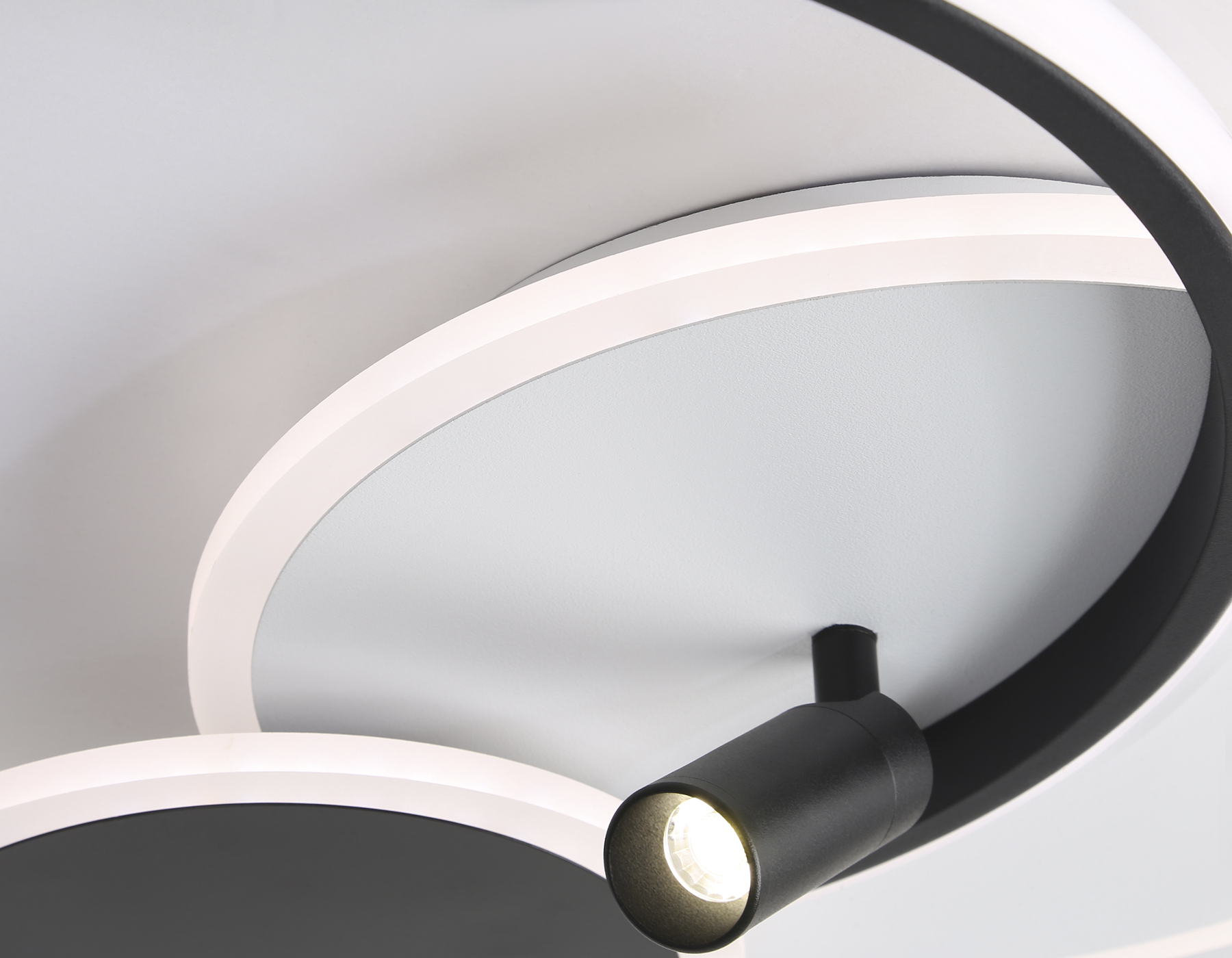 Настенно-потолочный светодиодный светильник с пультом FL5118/3+1 WH/BK белый/черный 64W 3000K/4200K/6400K+4200K 480*425*110 (ПДУ ИК)