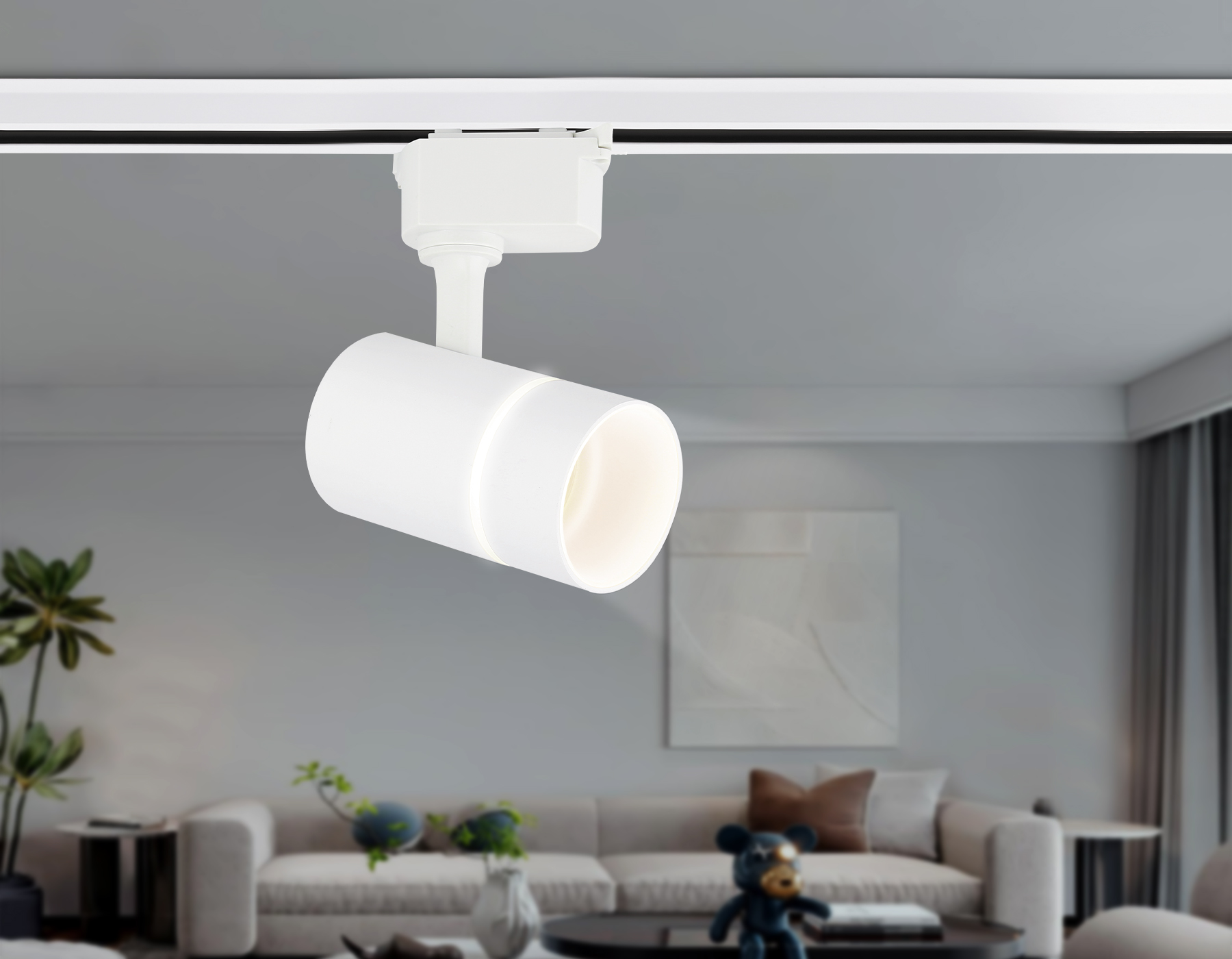 Трековый светильник со сменной лампой GU10 GL5216 SWH белый песок GU10 max12W