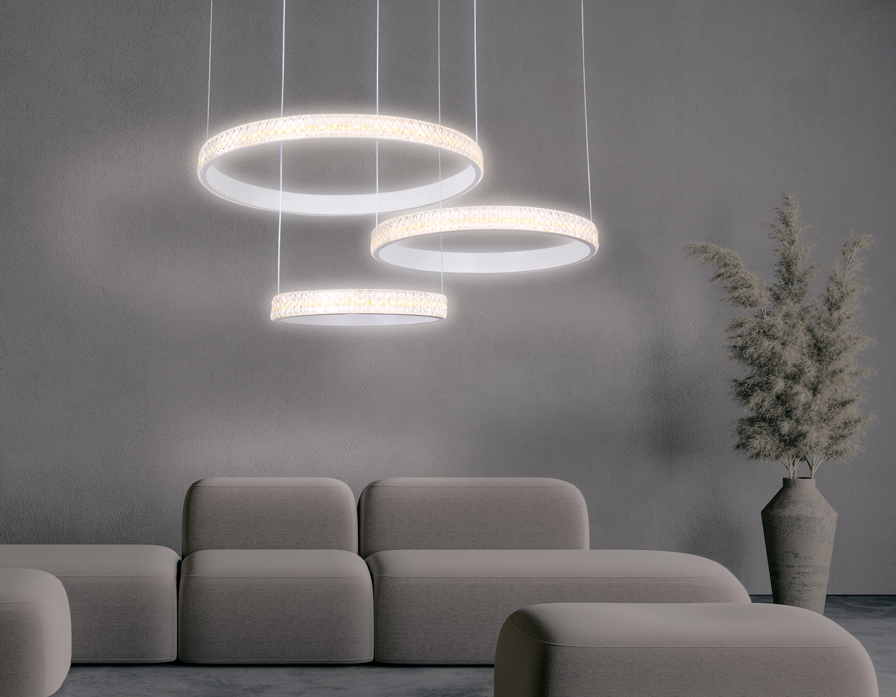 Подвесной светодиодный светильник с пультом FA6161 WH белый 99W 720*500*900 (ПДУ РАДИО 2.4)