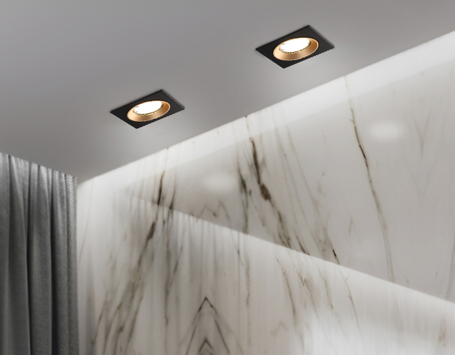 Встраиваемый точечный светильник MR16 A8927 BK/GD черный/золото MR16 GU5.3 92*92*24