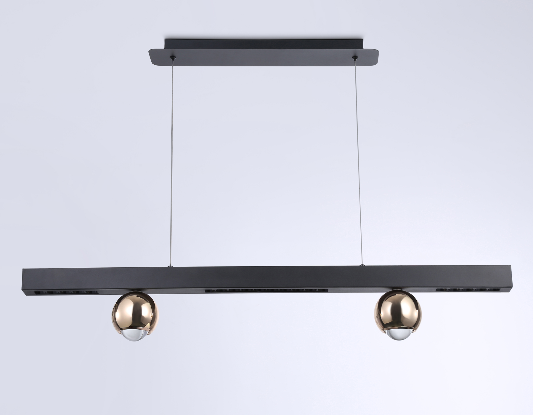 Подвесной светодиодный светильник FL5956 BK/GD черный/золото 4200K 18W 1000*70*1200 (Без ПДУ)