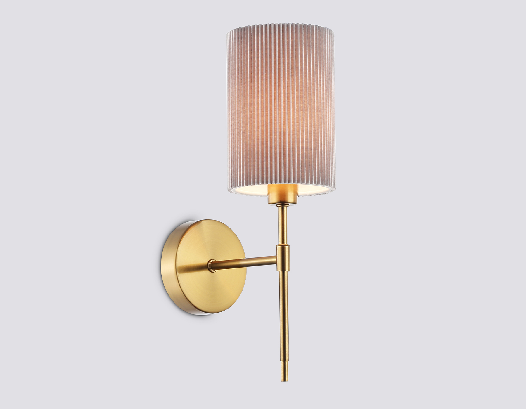 Настенный светильник с абажуром LH72385 BS/GR латунь/серый E14 max 40W 190*110*340