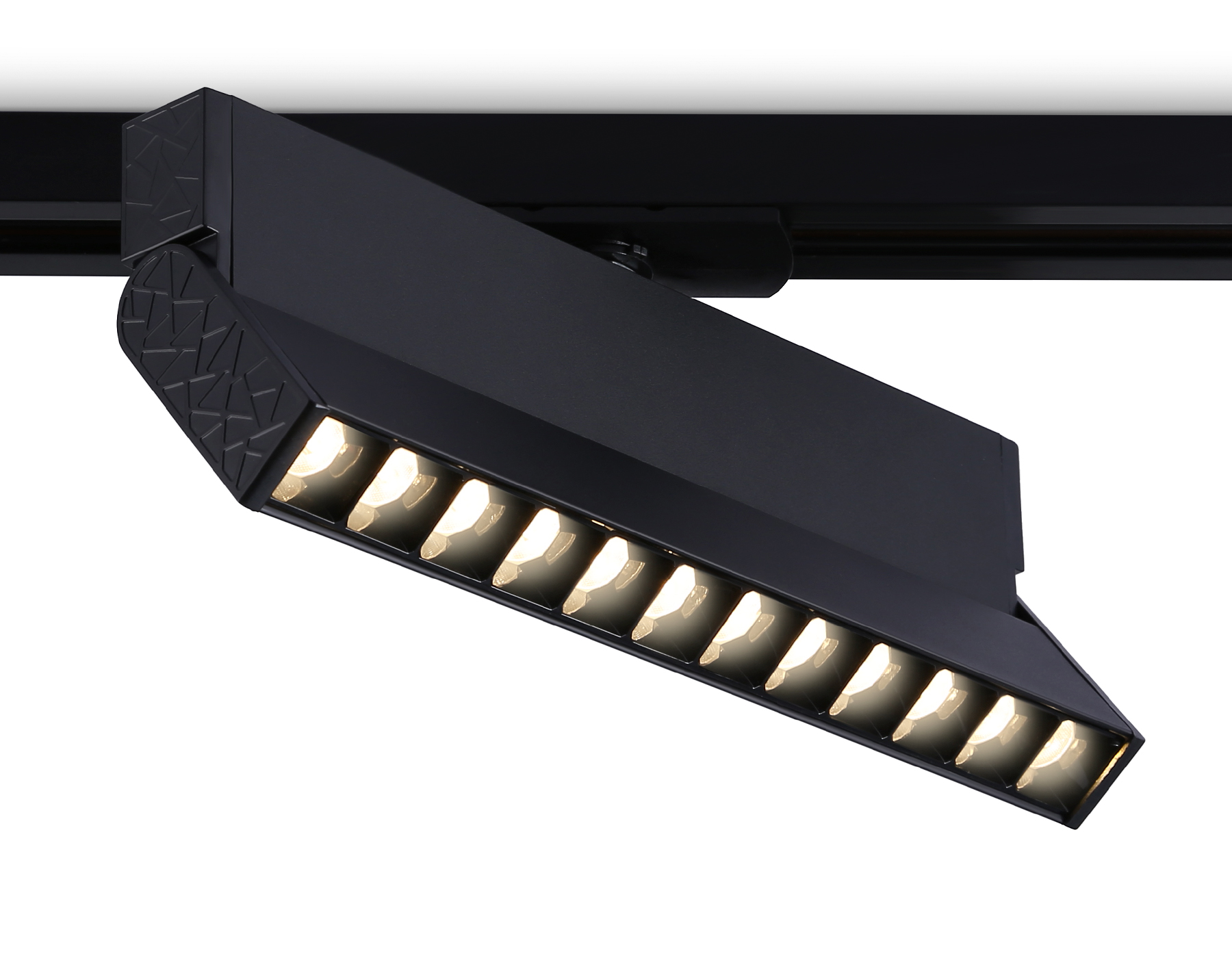 Трековый однофазный светодиодный светильник GL6817 BK черный LED 12W 3000K 24° 230*22*87