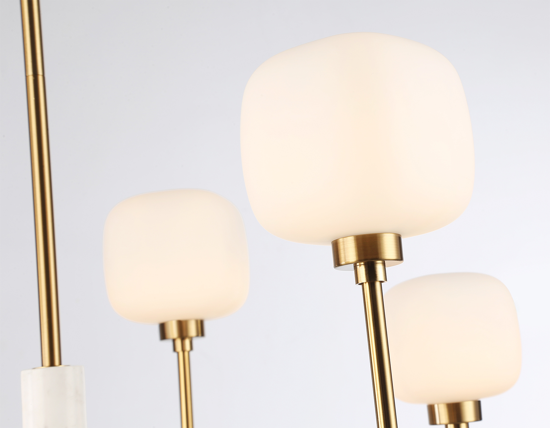 Люстра на штанге с мрамором LH53015/6 BS/FR латунь/белый матовый G9*6 max 40W D690*680