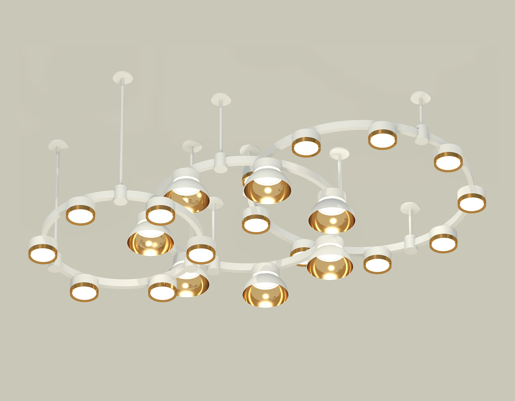 Комплект подвесного светильника Techno Ring с акрилом XR92212001/22 SWH/PYG/CL белый песок/золото желтое полированное/прозрачный GX53