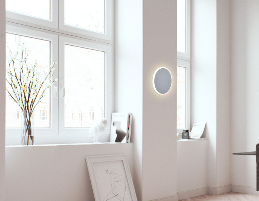 Настенный светодиодный светильник FW103 WH/S белый/песок LED 3000K 8W D140*40