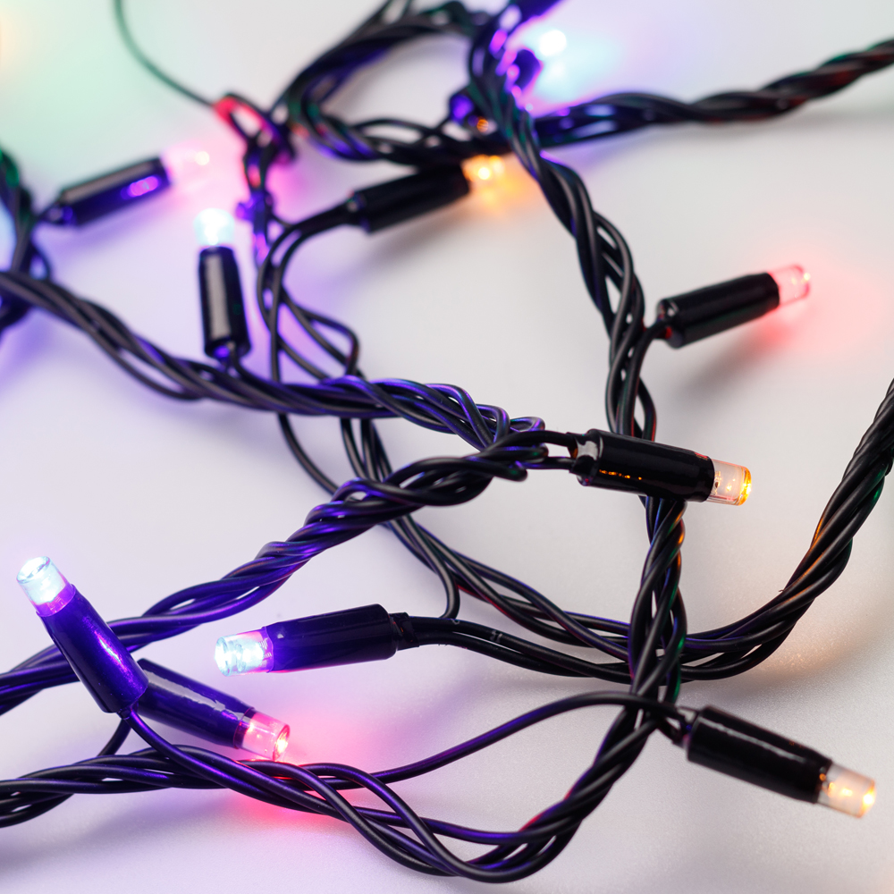 Светодиодная гирлянда ARD-STRING-CLASSIC-10000-BLACK-100LED-LIVE RGB (230V, 7W) (Ardecoled, IP65) 025808
