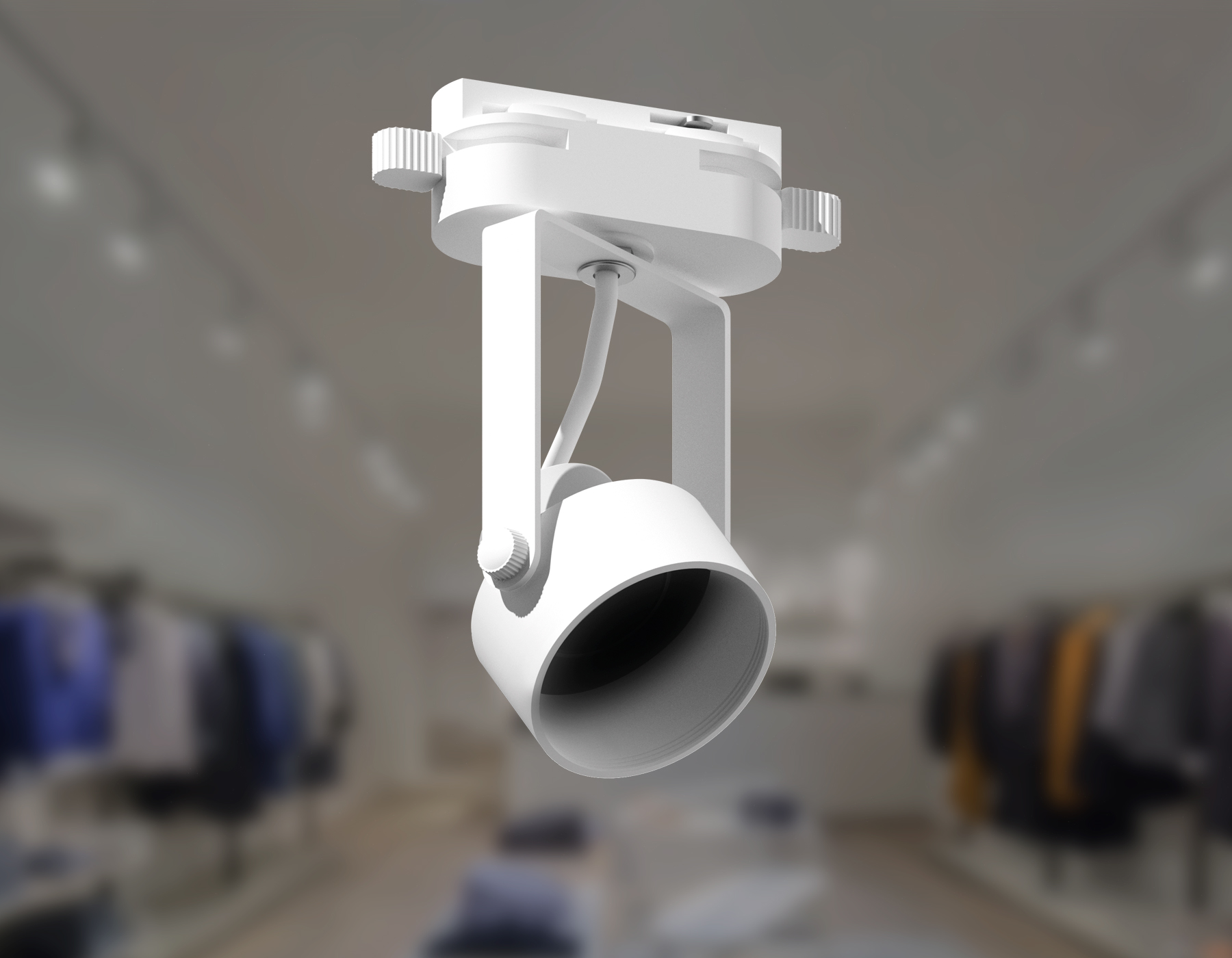 Корпус однофазного трекового светильника D60mm C6601 WH белый D60*H135mm Out122mm MR16 GU10 (насадки D60mm)