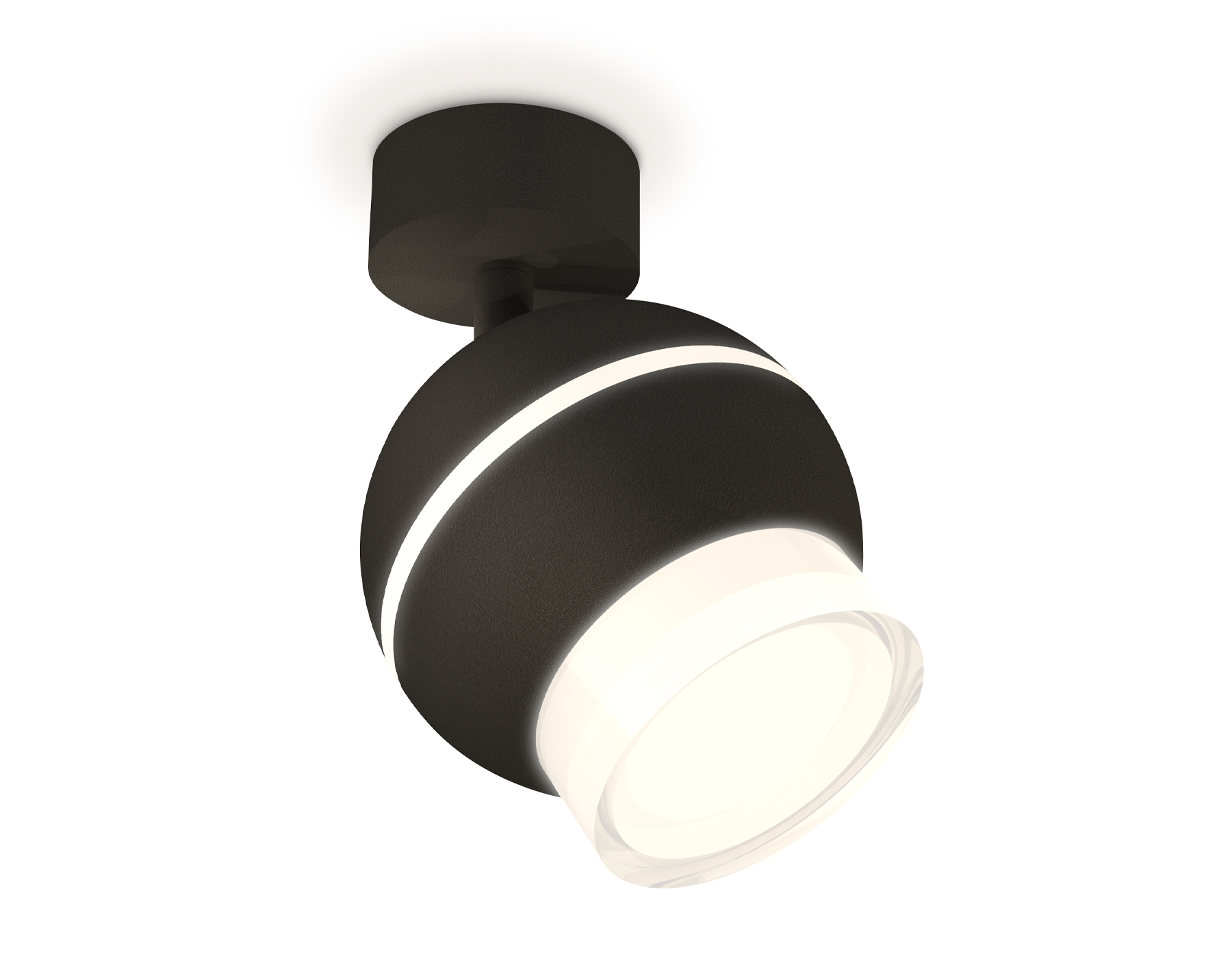 Комплект поворотного светильника с дополнительной подсветкой XM1102016 SBK/FR/CL черный песок/белый матовый/прозрачный MR16 GU5.3 LED 3W 4200K