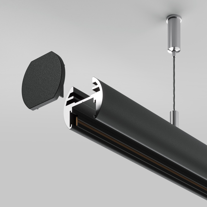 Шинопровод магнитный 3м подвесной круглый Basity черный Maytoni Busbar trunkings Basity TRX172-R-113B (trx172-r-113b)