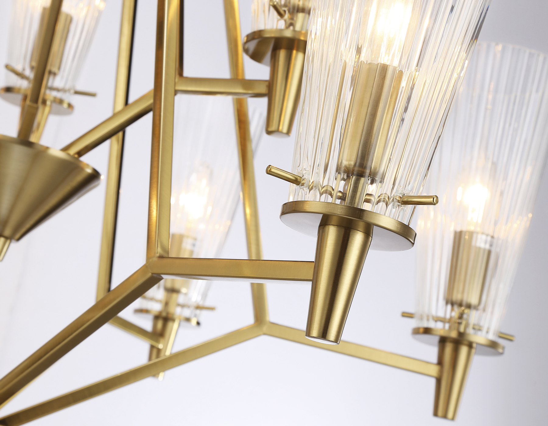 Подвесная люстра TR3233/6+3 BS/FR латунь/белый матовый E14*9 max 40W D730*720