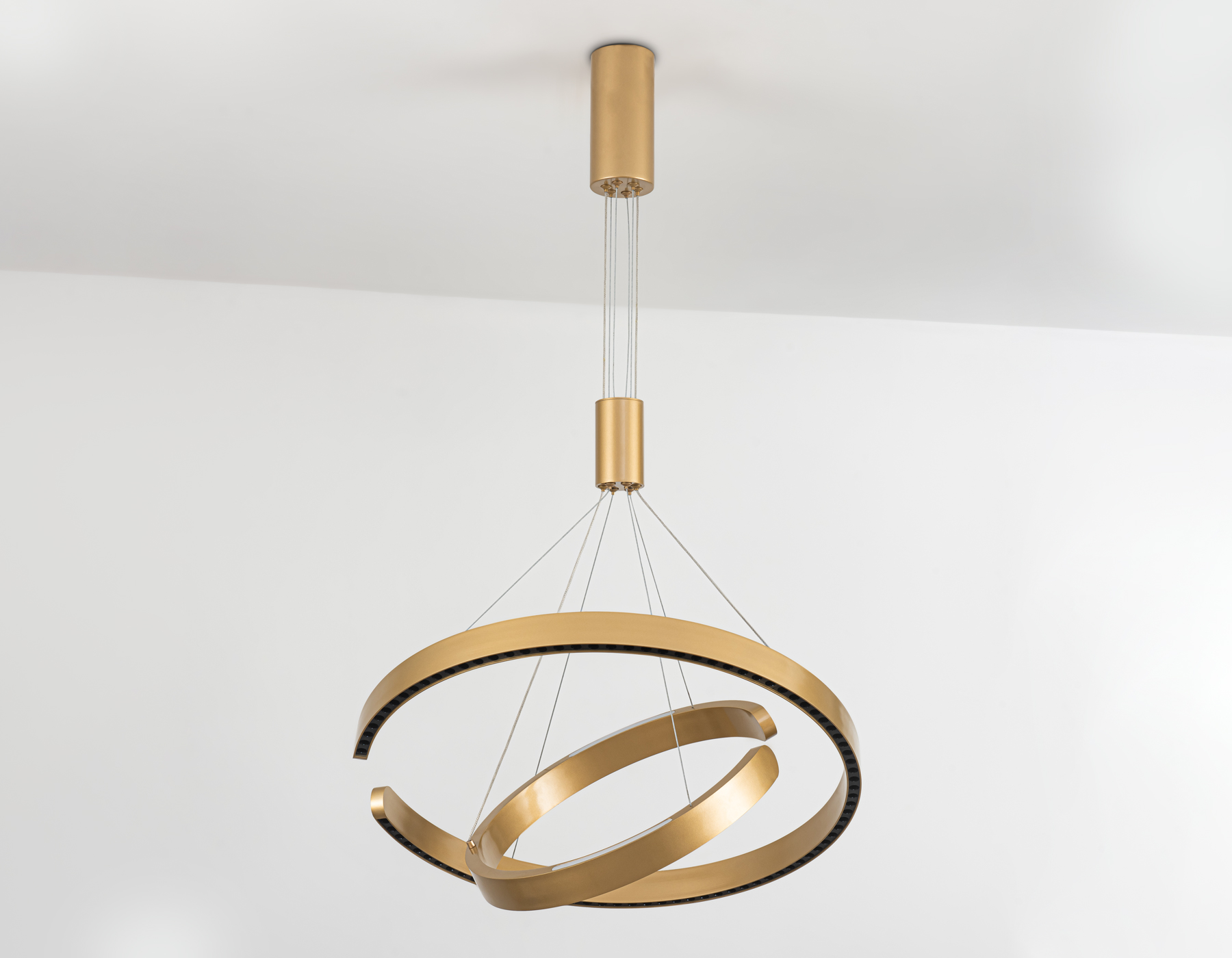 Подвесной светодиодный светильник FL5885/2 GD золото 45W 3000K/4200K/6400K D600/400*1200 (без ПДУ)