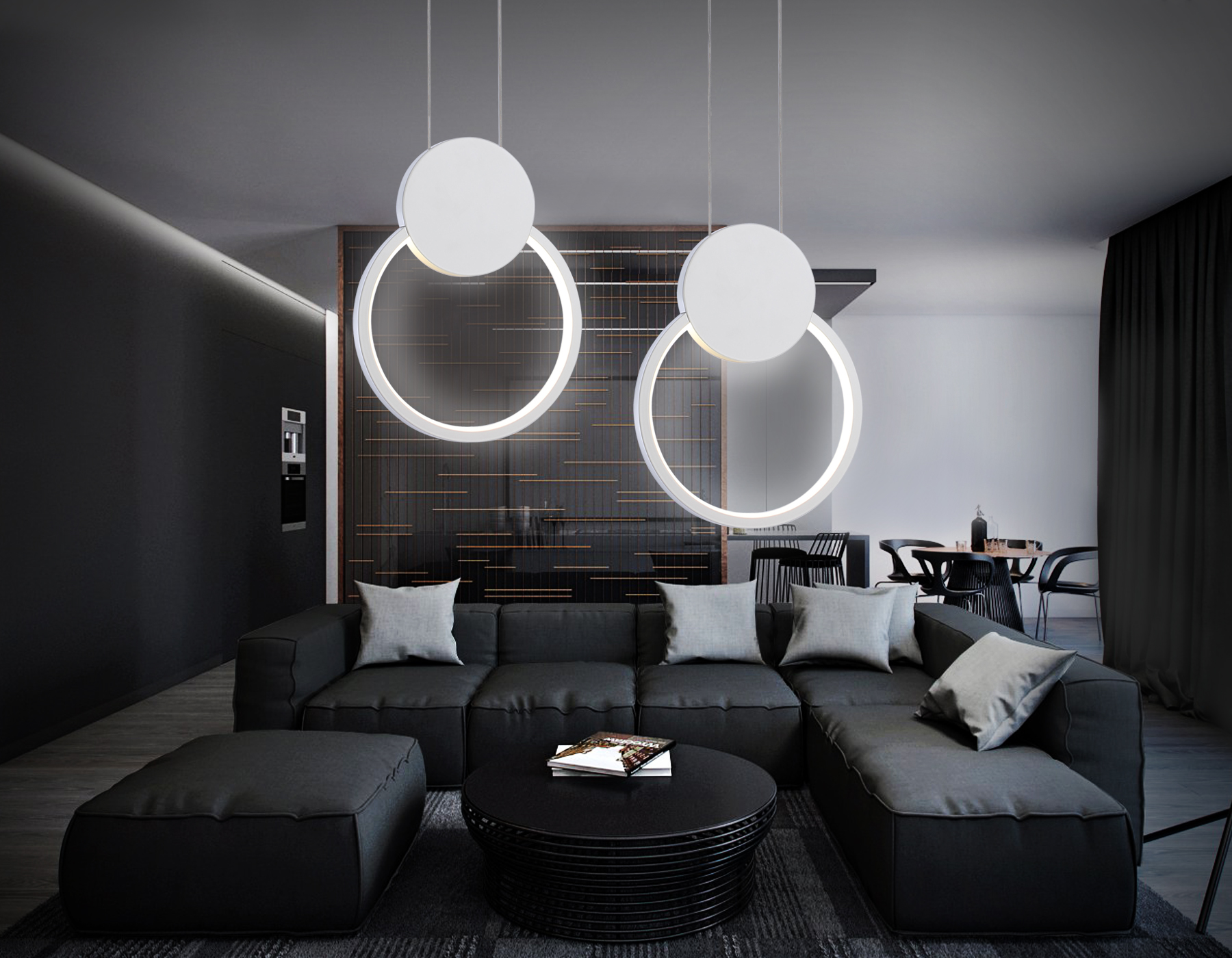 Подвесной светодиодный светильник FL5251 WH белый 9W 4200K 200*20*1200 (без ПДУ)