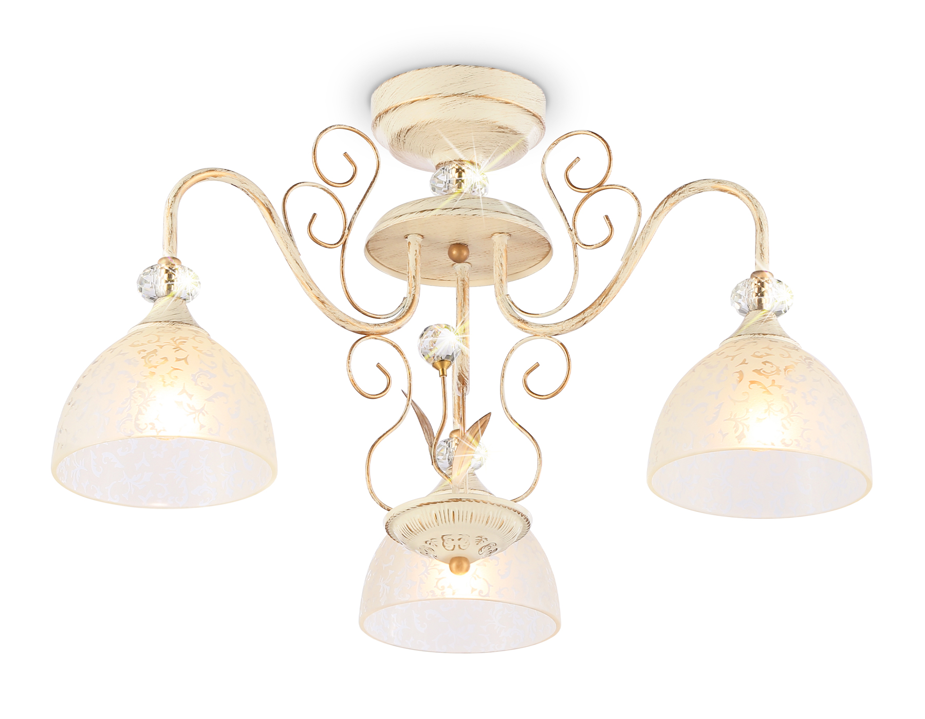 Потолочная люстра TR3055/3 BG/GD/FR бежевый/золото/белый матовый E27/3 max 40W D600*380