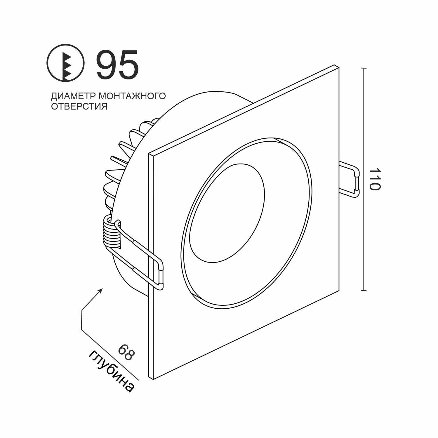 Встраиваемый поворотный светодиодный светильник Ledron LD0031-10W-B (8396)