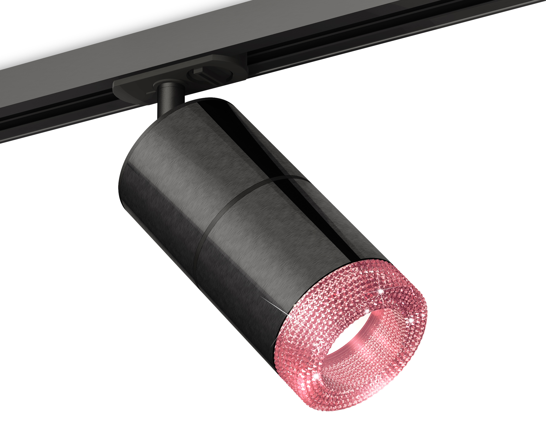 Комплект трекового светильника с композитным хрусталем XT7403003 DCH/PI/SBK черный хром/розовый/черный песок MR16 GU5.3