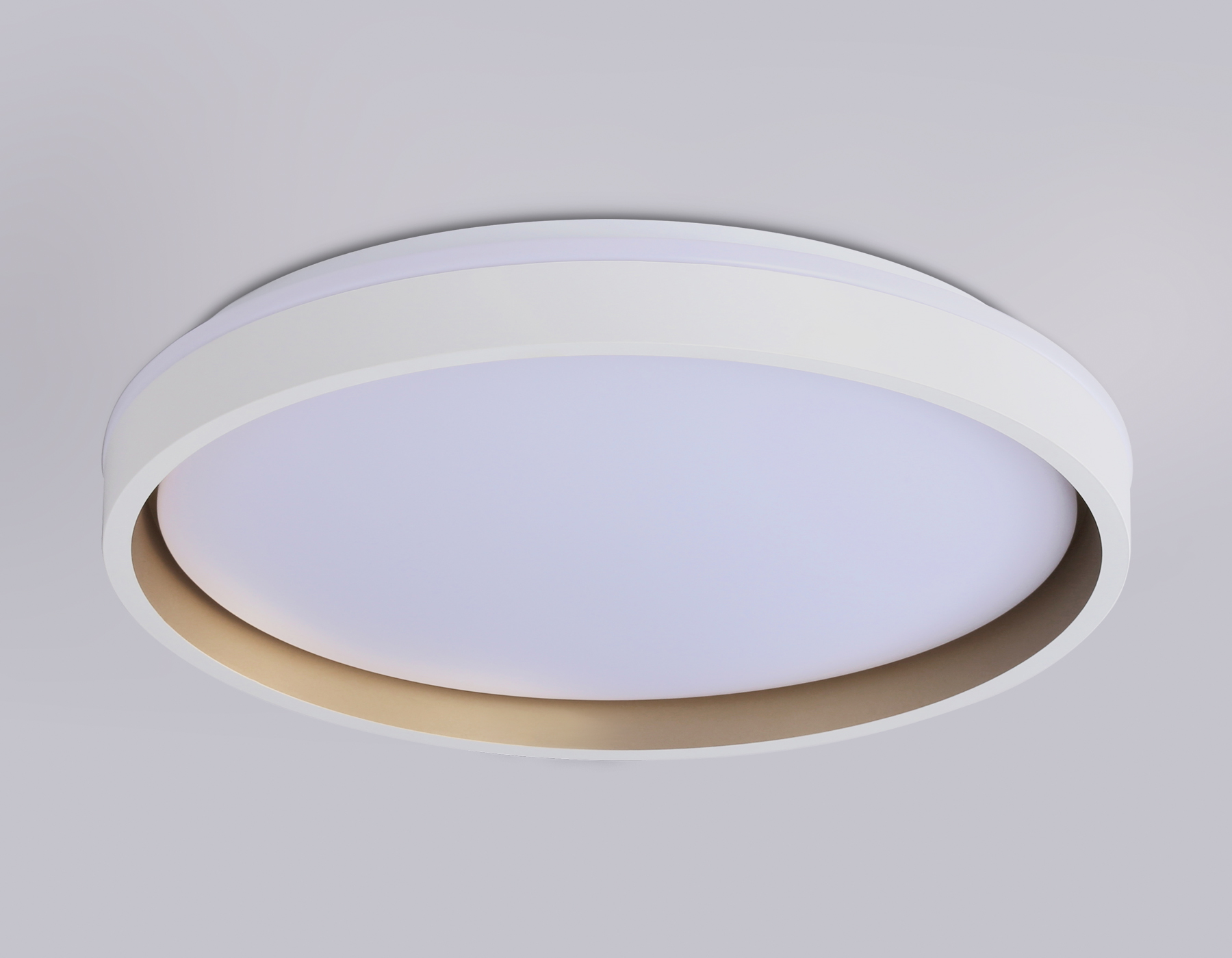 Светодиодный светильник RGB с пультом управления FZ607 WH/GD белый/золото IP20 66W 3000K-6500K+RGB D490*85 (ПДУ ИК)