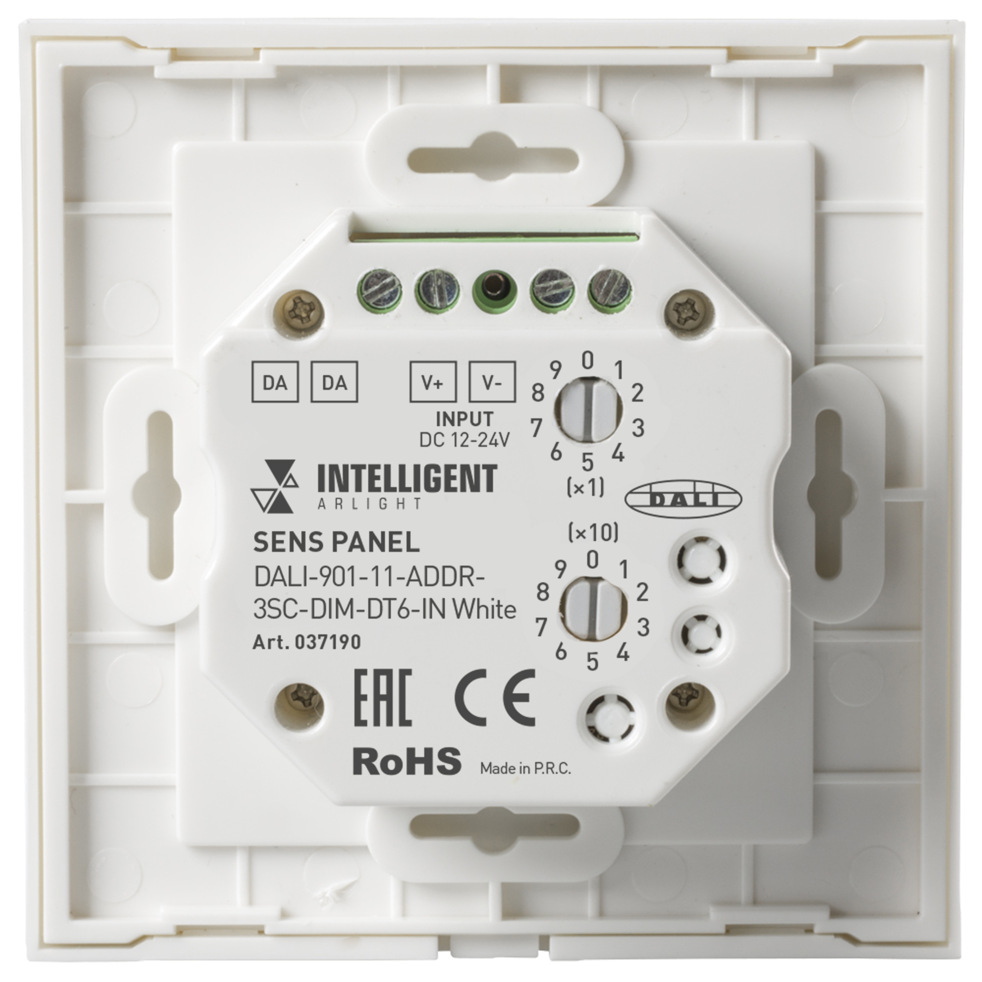 INTELLIGENT ARLIGHT Сенсорная панель DALI-901-11-ADDR-3SC-DIM-DT6-IN White (BUS) (IARL, IP20 Пластик, 3 года) 037190